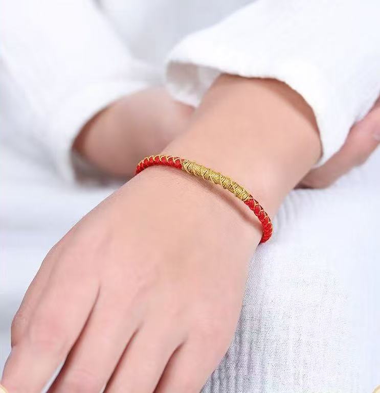 Red String Bracelet with Dragon Scale Knot | Lucky Charm, Handwoven & Blessed