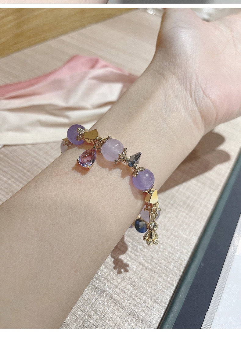 Nine Purple Fire Bracelet –Healing Stones Yoga Bead Bracelet Calming Stretch Bracelet Stress Relief Gifts For Women