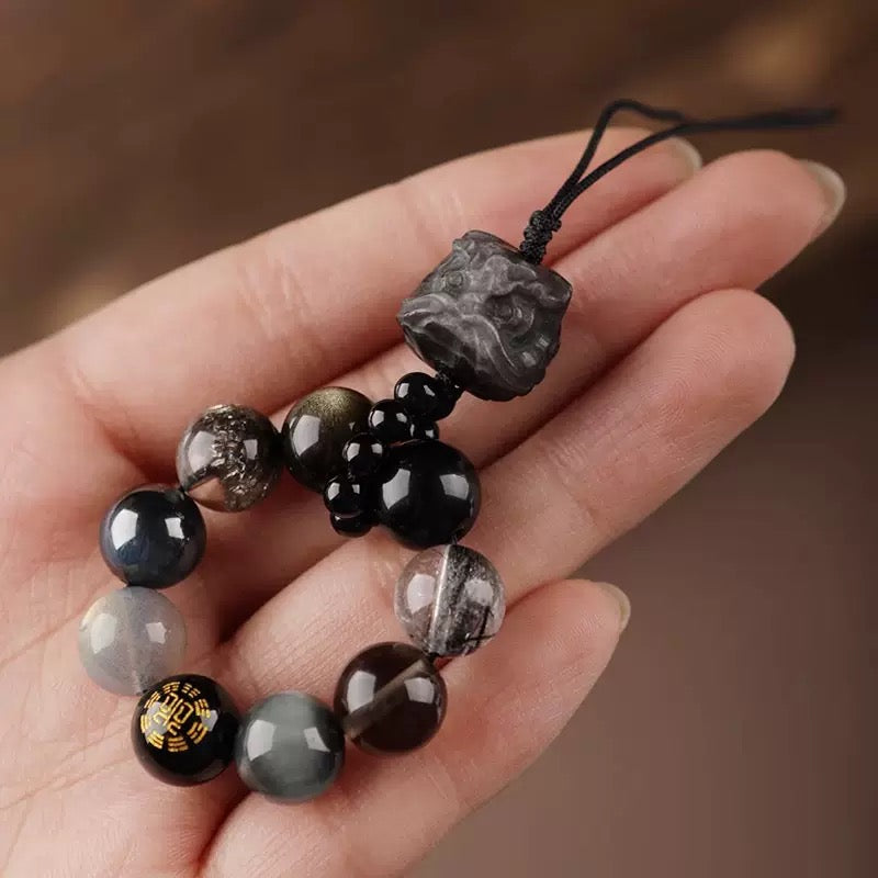 Feng Shui 5 Elements Bracelet/Phone Charm – Harmony, Wealth & Health-Gifts for Women Mens with Quote Card, One Size,