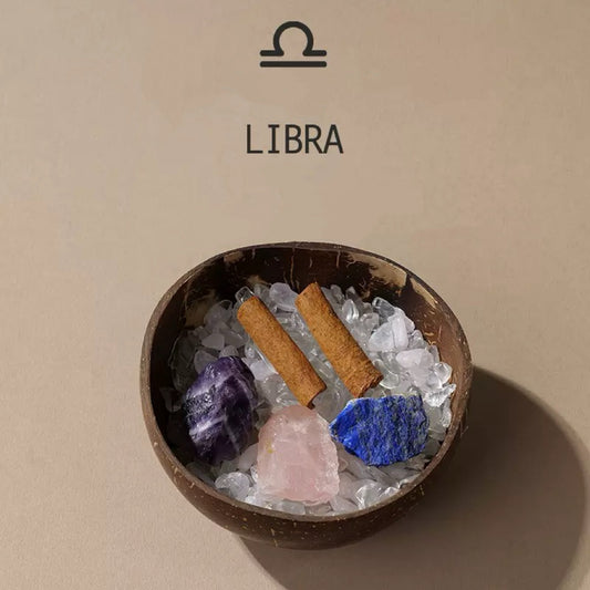 LIBRA Natural Coconut Bowl - Crystal Healing Set