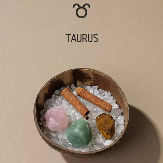 Taurus Natural Coconut Bowl- Crystal Healing Set