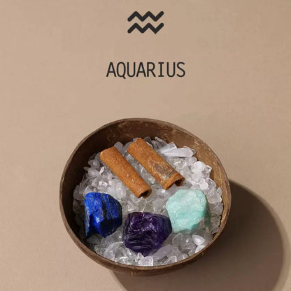 Aquarius Natural Coconut Bowl- Crystal Healing Set