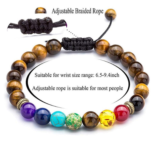 Strong Healing Crystal Bracelet 8MM Stone Bracelet Lucky Beaded Bracelet Chakra Bracelet 6.5 inch Positive Energy Bracelet Inspirational Gifts for Women Mom